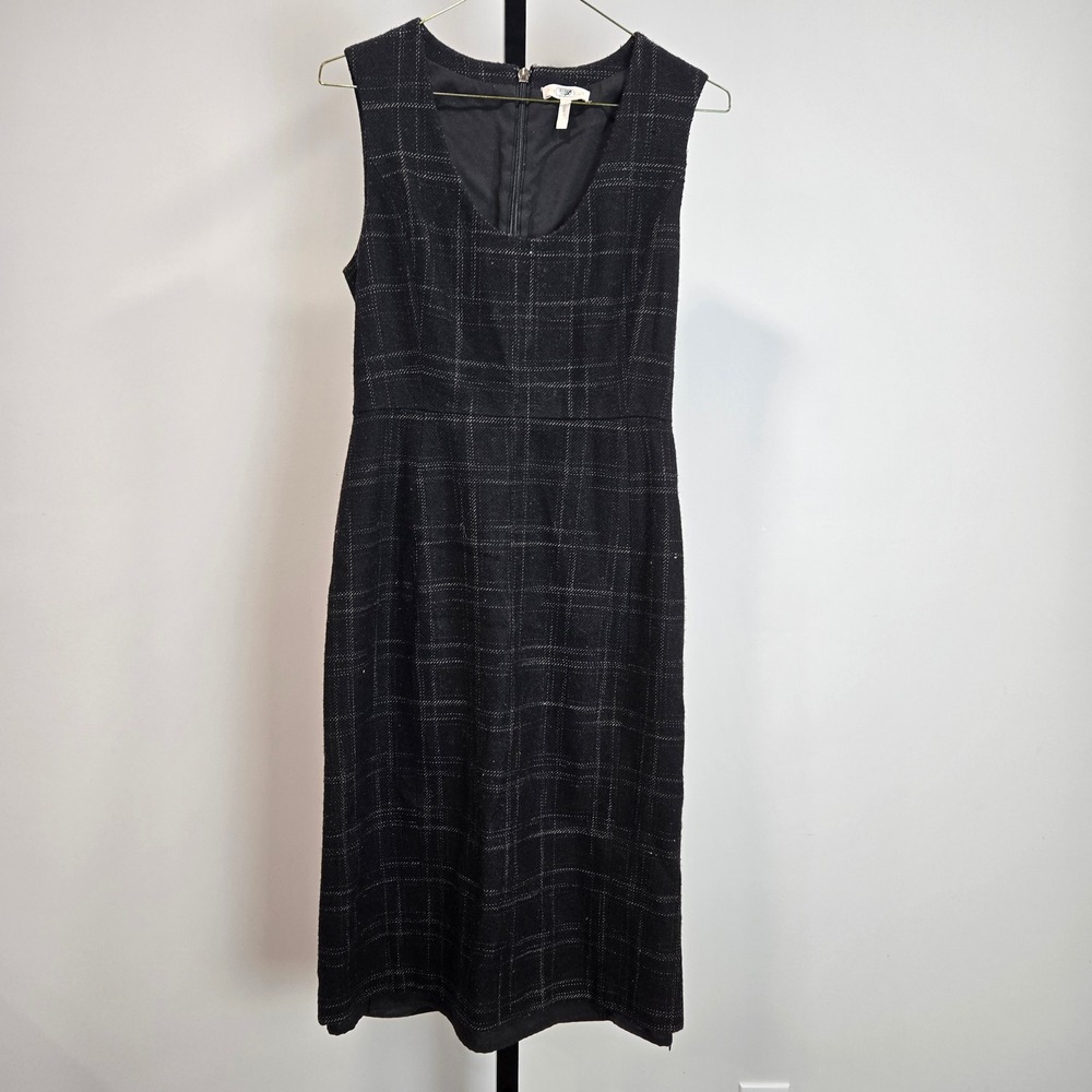 Rebecca Taylor Plaid Wool Tweed Sheath Dress 2 Dark Academia Preppy Career
